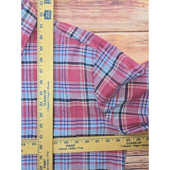 Southern Tide Mens Classic Fit Red/Blue Plaid Shirt Large - Picture 8 of 8
